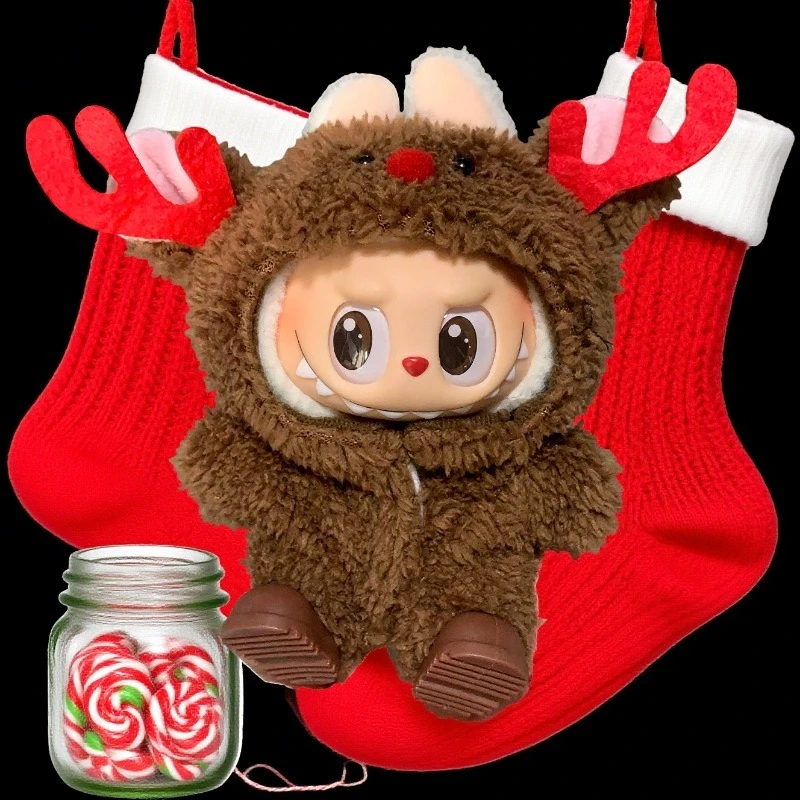 

17cm Labubu Clothes Blind Box Universal Sitting Standing Plush Doll Accessories Labubu Designer Clothes Pumpkin costume set