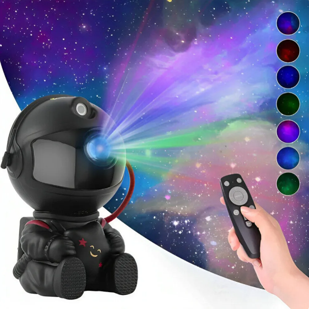 Astronaut Starry Star Galaxy Projector Night Light Space Projection Lamp Black