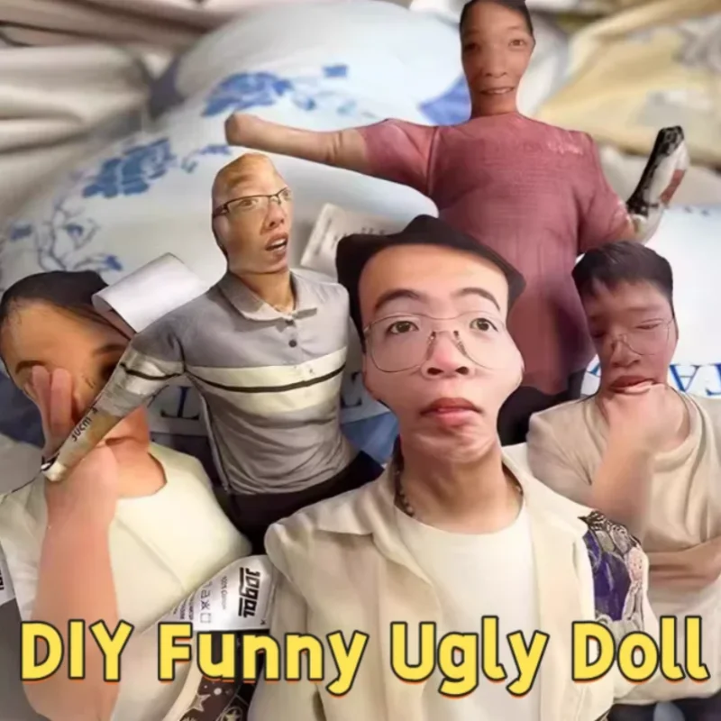 

Custom Funny Ugly Doll Pillow - Personalized pillow made from photos, can create pets and people - perfect as a prank gift