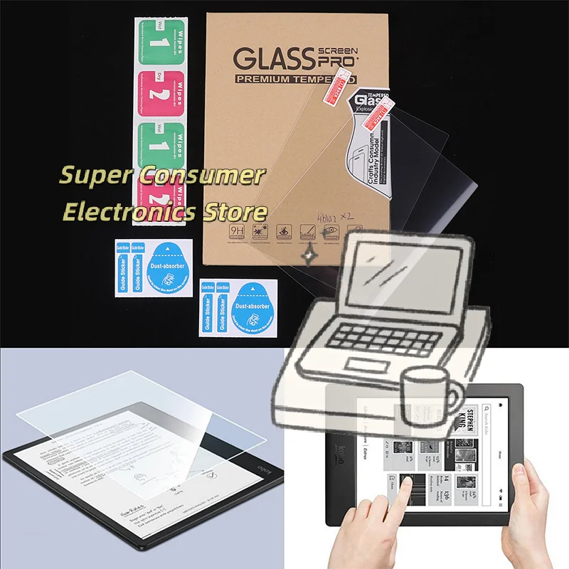 2PCS Tempered Glass Screen Protector for KOBO 2024 Models–6/7/10.3 Inch, Anti-Scratch&Bubble-Free for Clara 2E,Libra Colour&More