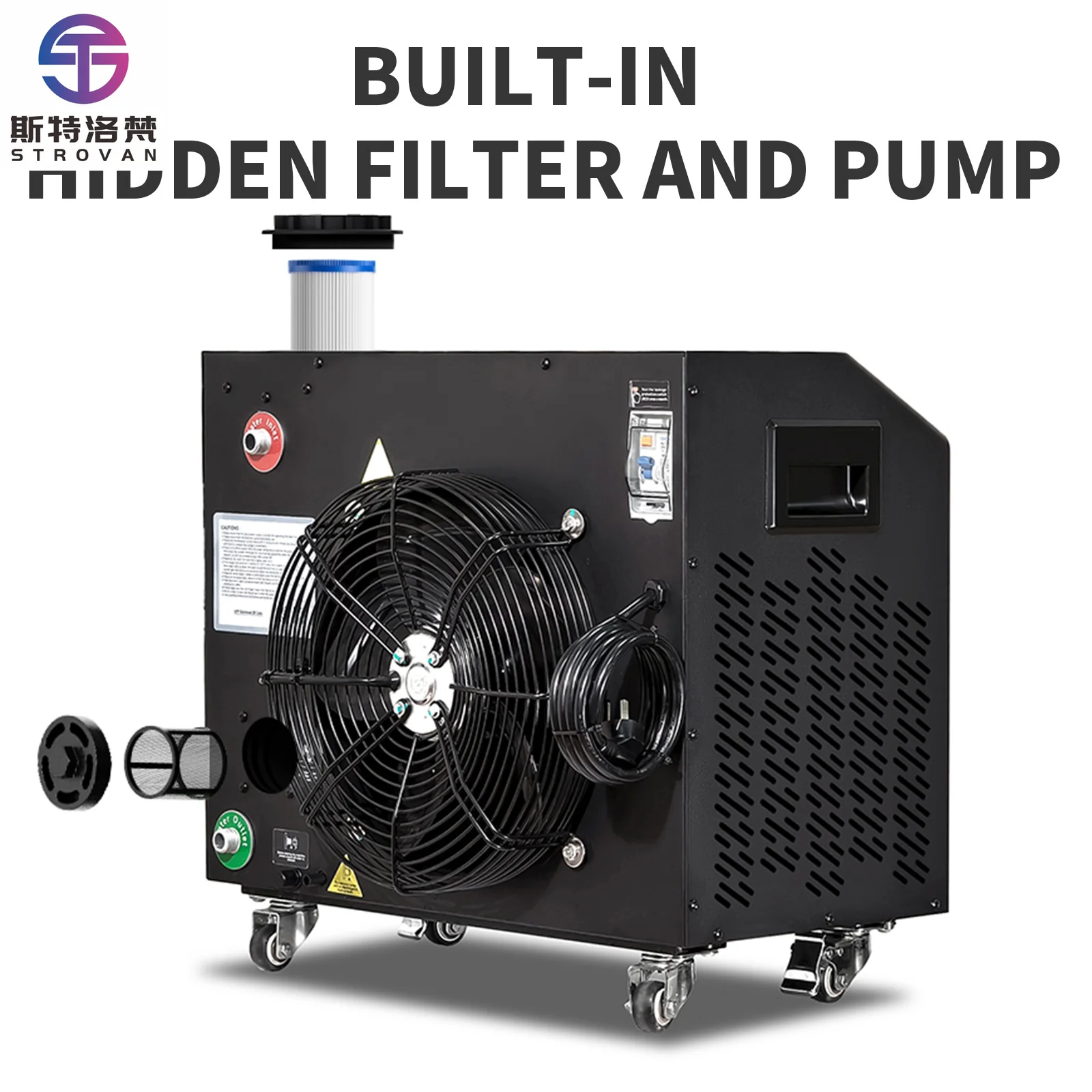 STROVAN 1H`P Water-Cooled Ice Bath Chiller with Dual Filters for Sports Recovery