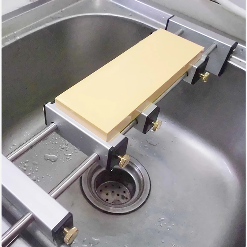 Kitchen Sink Whetstone Base Waterstone Holder Grinding Stone Shelf For 450-80mm Frame Length Adjustable Aluminum Alloy Slider