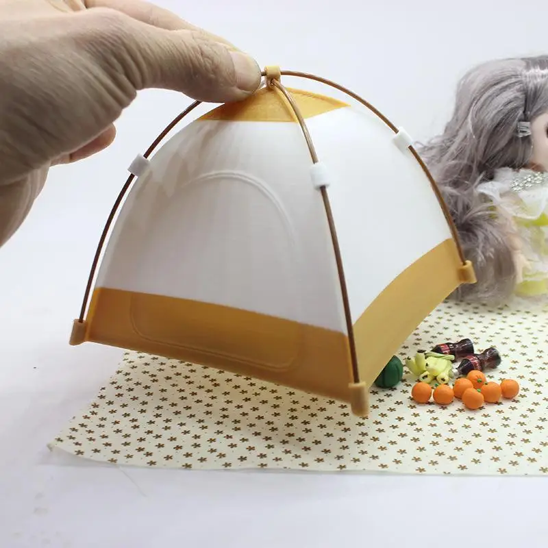 

[JN] 1 Piece Mini Doll Travel Camping Decoration Toys 1:12 Dollhouse Simulation Tent Model Micro Scene Props