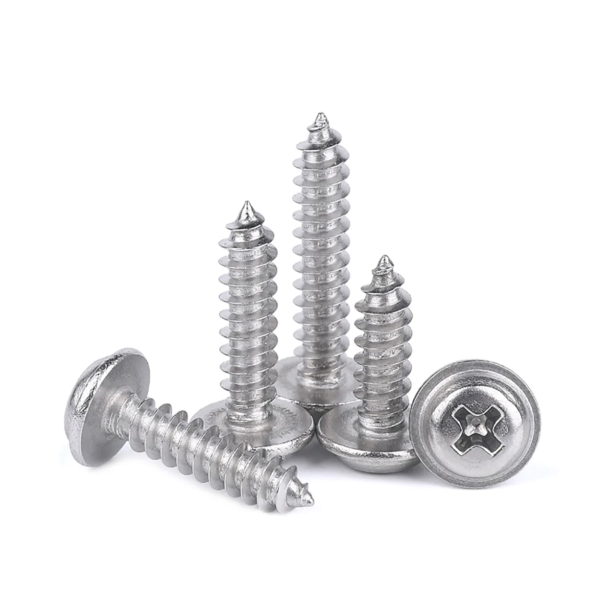 M2 M2.3 M2.6 M3 M4 A2 304 Rvs Pwa Cross Phillips Pan Ronde Kop Met Wasmachine Kraag Zelftappende schroeven