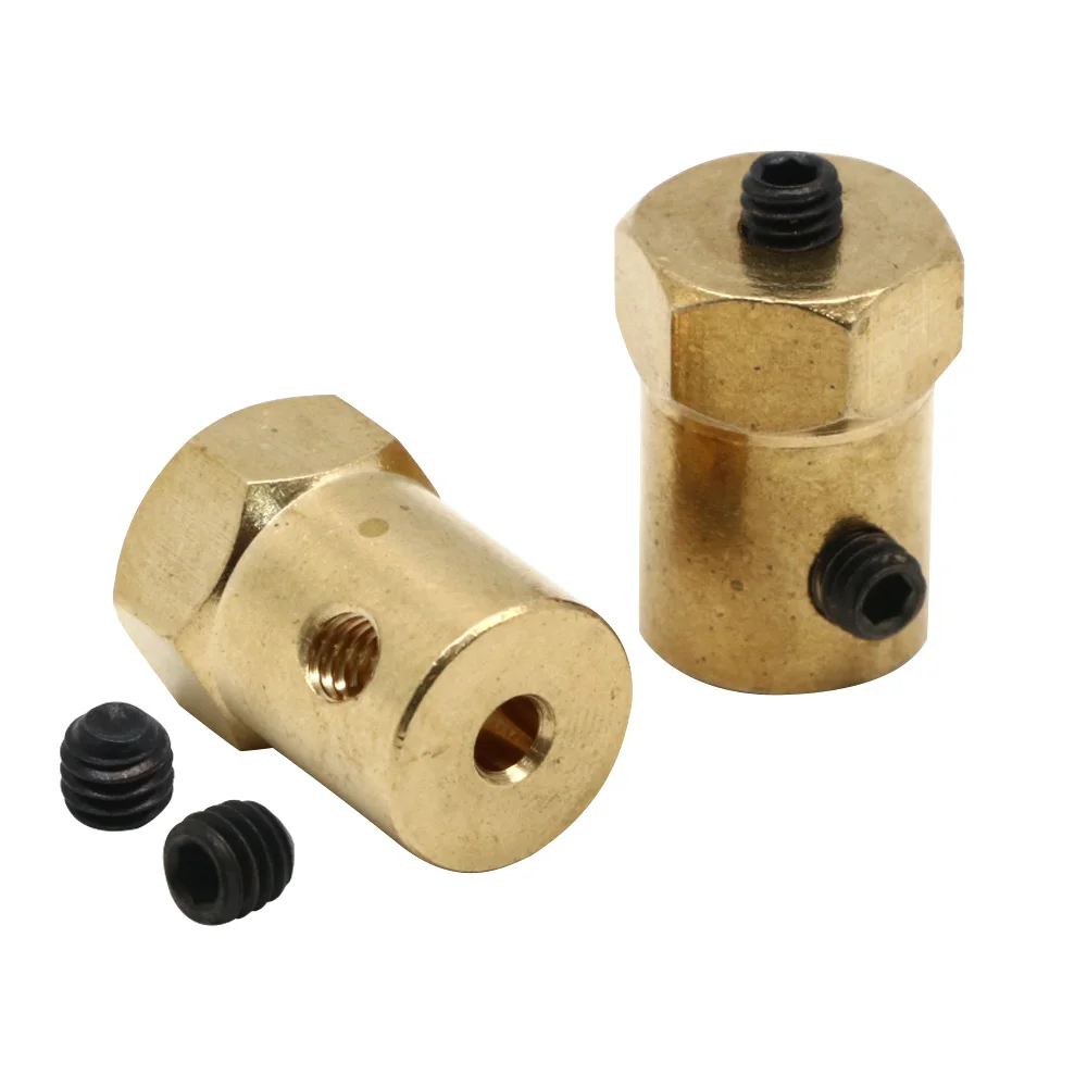 Conector de pneu de acoplamento hexagonal, adaptador hexagonal para carros RC, peças de conexão, 2mm, 3mm, 4mm, 5mm, 6mm, 8mm, 12mm, 4Pc Lot