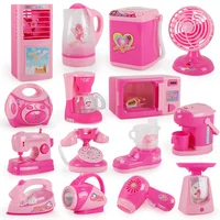 Jouets d'imitation d'appareils électroménagers pour enfants : Réfrigérateur, micro-ondes, cafetière, bouilloire, sèche-cheveux pour jeux de simulation en cuisine 1