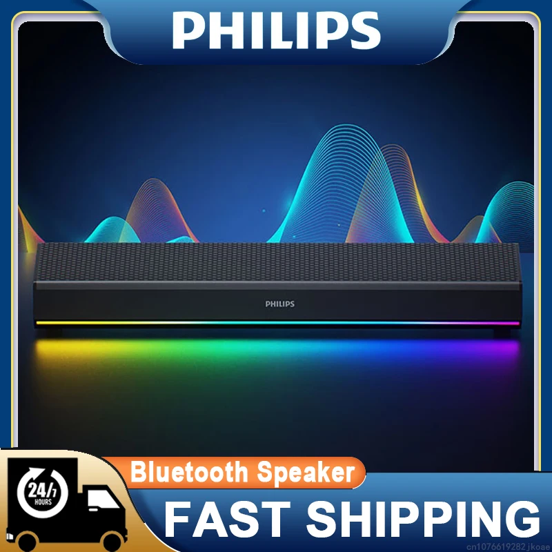 Philips SPA5109 Speakers Indoor Portable Wireless Bluetooth 5.3 HiFi Stereo RGB Atmosphere Lamp Loudspeaker 1800mAh Long Standby