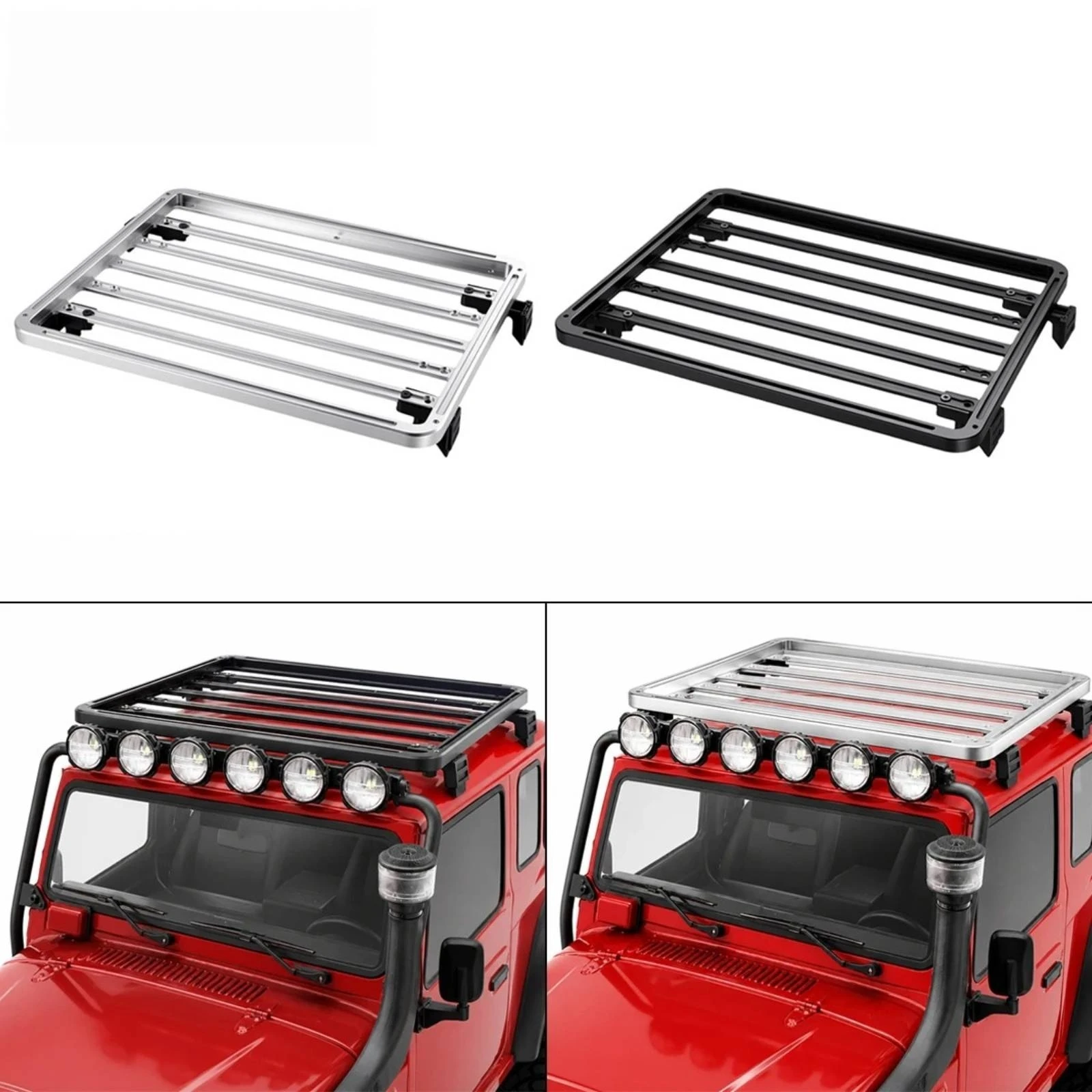RC Luggage Carrier Long-Lasting 1/10 Scale VP VS4-10 Phoenix Roof Cargo Rack CNC Aluminum RC Crawler Roof Rack Slatted Sleek