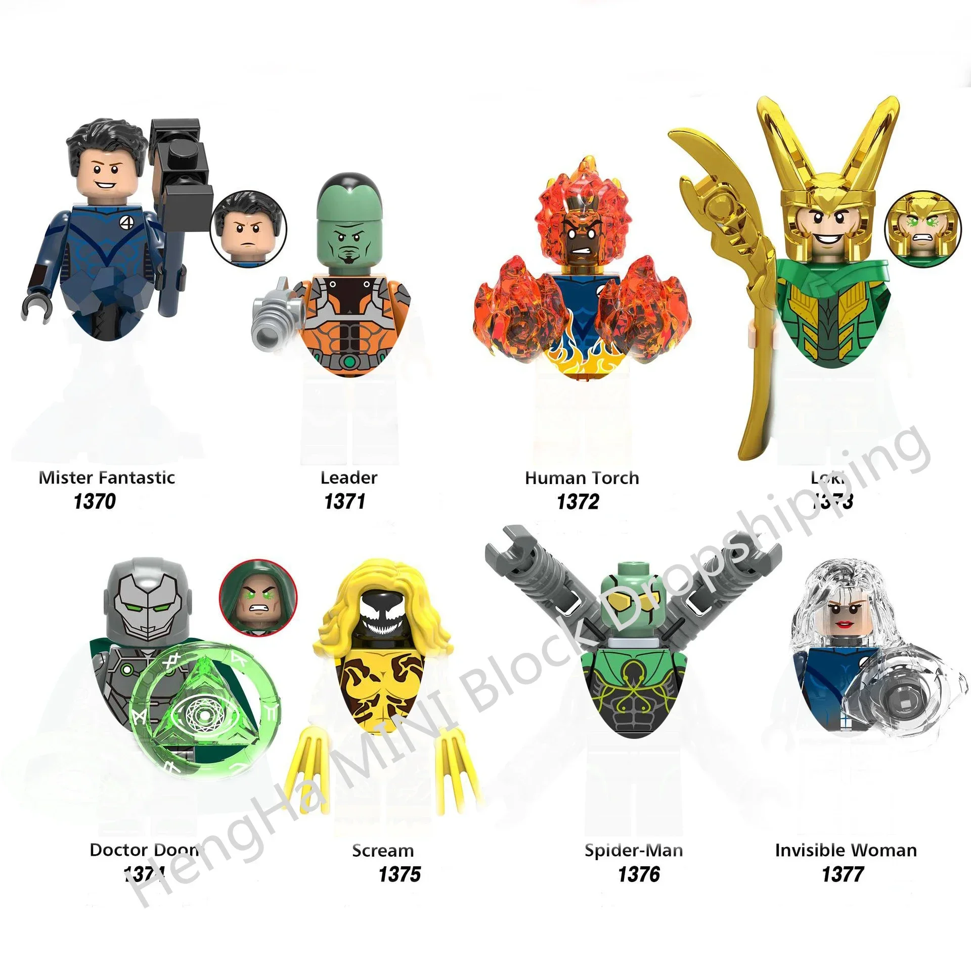 Blok Bangunan Kartun Anime Iron Man Pahlawan Super Mainan Figur Boneka Blok Rakitan Hadiah Natal Anak-anak