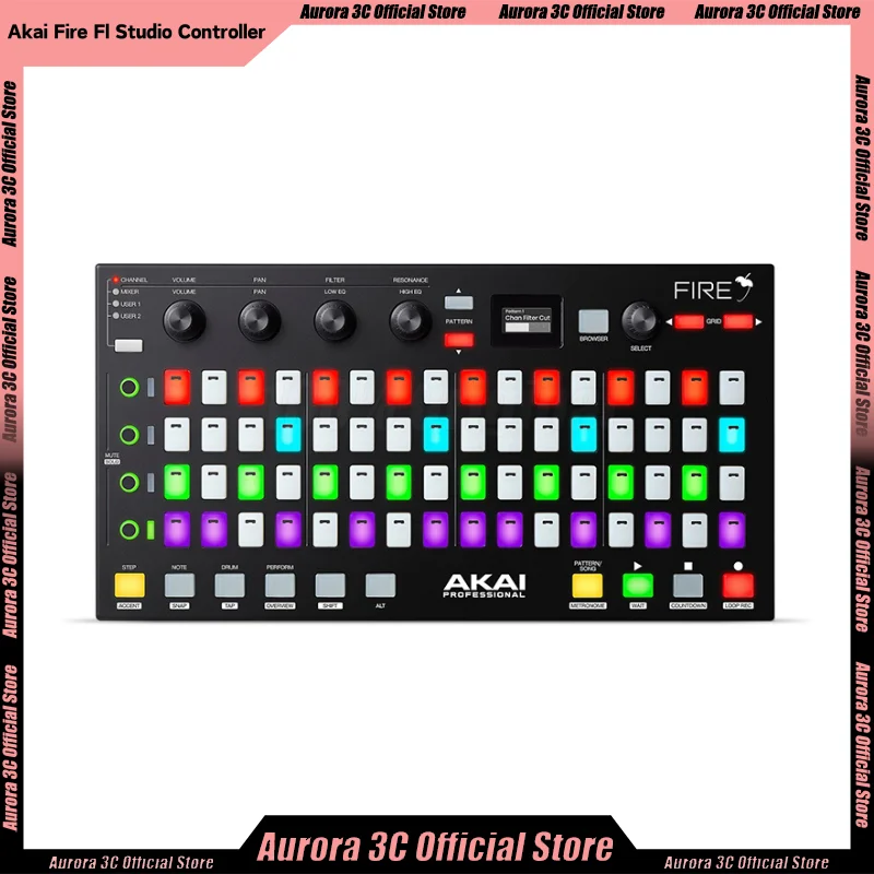 Akai Fire Fl Studio Controller Fl Studio Fruity Edition Software Oled Display Music Dj Stage Pad Percussion Synthesizer Custom