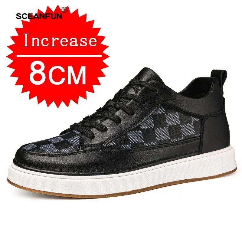 Tênis masculino com aumento de altura de 4/6/8 cm, aumento de sapatos casuais masculinos para corrida ao ar livre, tamanho 37-44