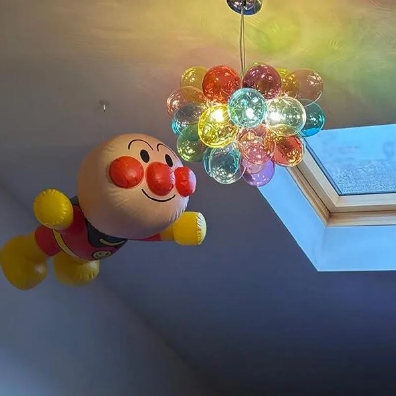 Colored Glass Ball Bubble Chandelier Kids Suspension Light Nordic LED Lighting for Children Bedroom Living Room Home Decor