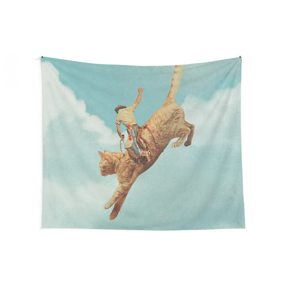 Meehaw - Rodeo Cat / Bronc Tapestry Bedroom Decor Aesthetic Wall Decoration Tapestry