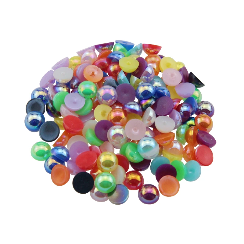 15Gram Mini Plastic Beads 0.6-0.8cm Imitation Pearl Half Round Flat Beads For Jewelry Making Material DIY Clothing Accessories