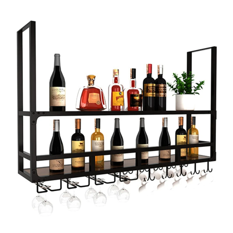 Industrial Style Hanging Bar Cabinet Storage Standing Restaurant Minimalist Wine Rack Fashion Booth Vitrine Home Bar Furniture