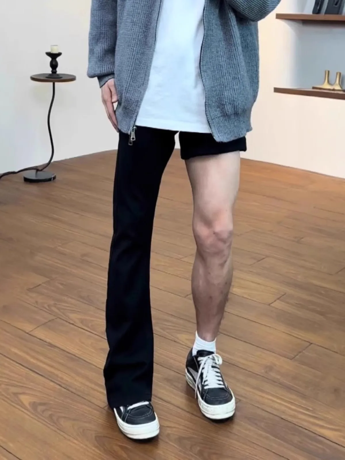 

Мужские джинсы Bla Fce с эластичным поясом, приталенные, с изогнутым низом, осенне-зимние, в стиле High Street, расклешенные, прямые штанины...