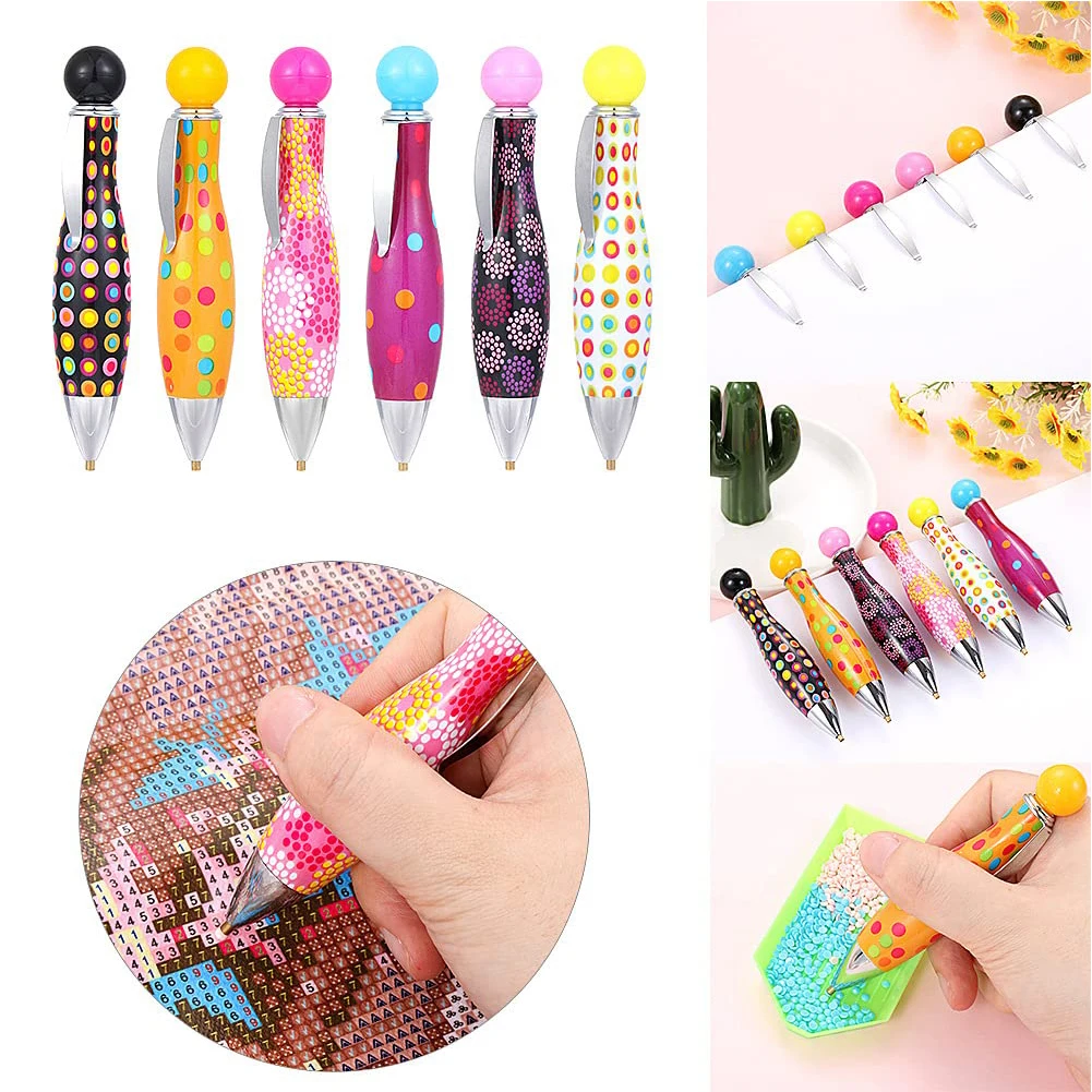 6PCS strass Picker Quick Point Pen Diamond Art Pens Diamond Art accessori per artigianato fai da te pittura Cross-Stitch Nail Art