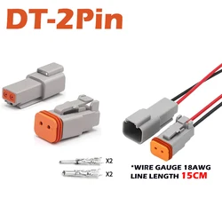 5Sets Deutsch Type Connector Male Female Waterproof DT Connectors 2-Pin Dt04-2p Dt06-2s 8202612040,Sealable,2 Position