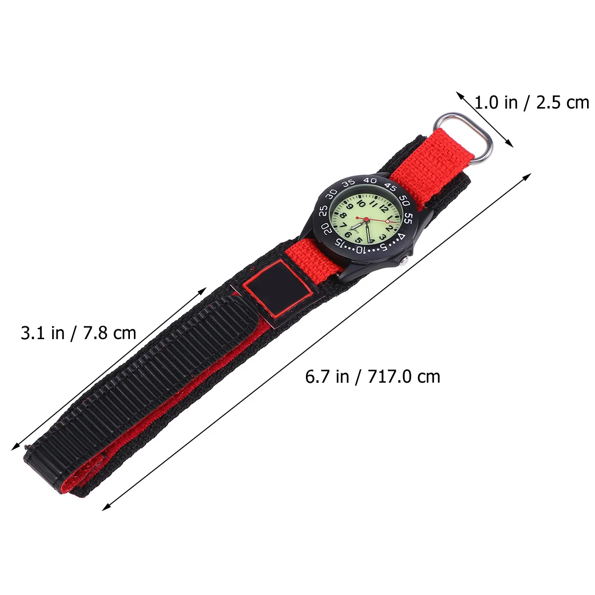 Watch Red Nylon Band Waterproof Quartz Time Date Display Cute Unisex Wristwatch For Birthday Party Favors