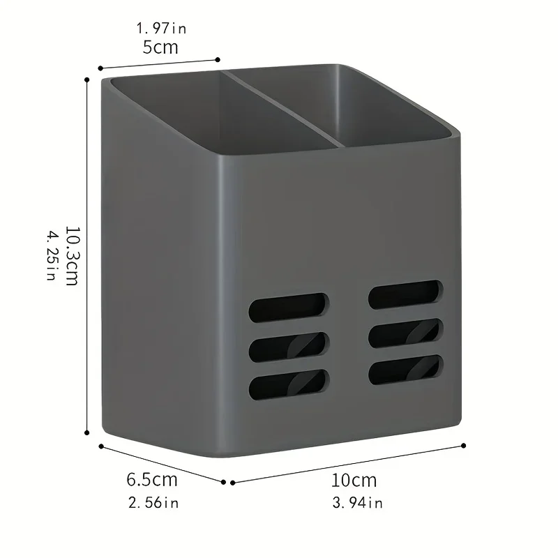 Wall-Mounted Plastic Organizer with Compartments for Pens, Makeup Brushes, Stationery, and Tools - Home Office Storage Solution
