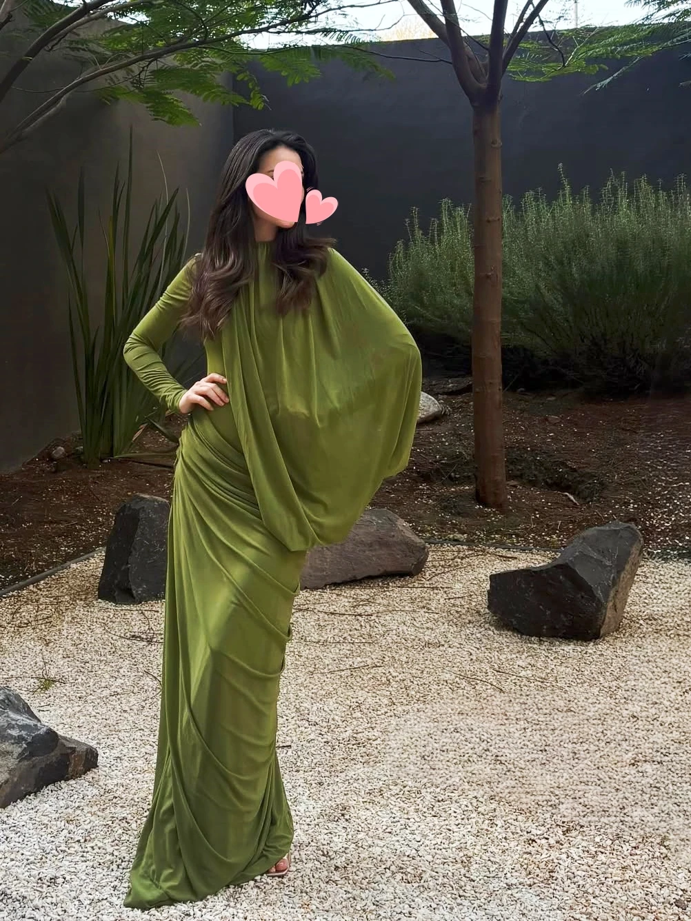 Oisslec Prom Dress Elegant Vintage Sweet Green Chiffon Cape New Customized Formal Occasion Prom Dress Evening Party Gowns 2