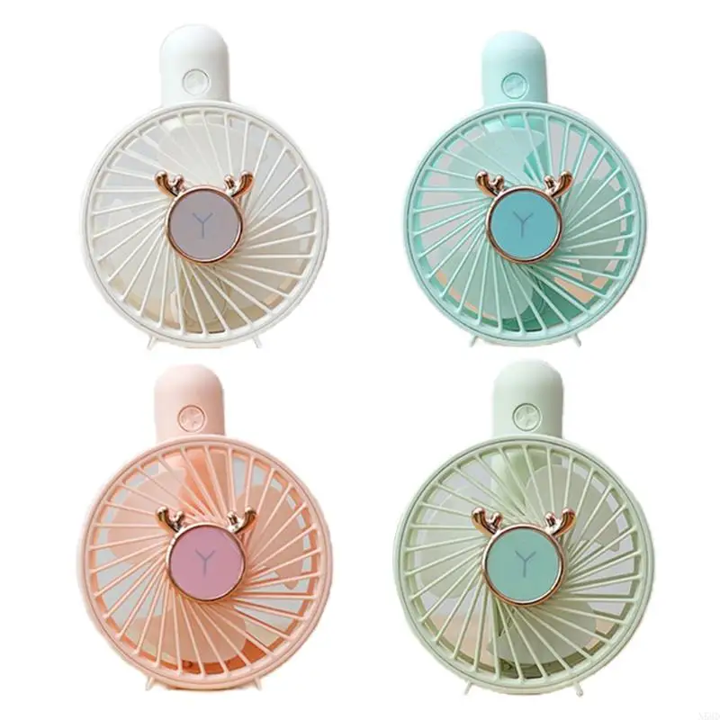 DEER DEER DEER TAY FAN Kích thước túi làm mát Quạt làm mát USB có thể sạc lại lông