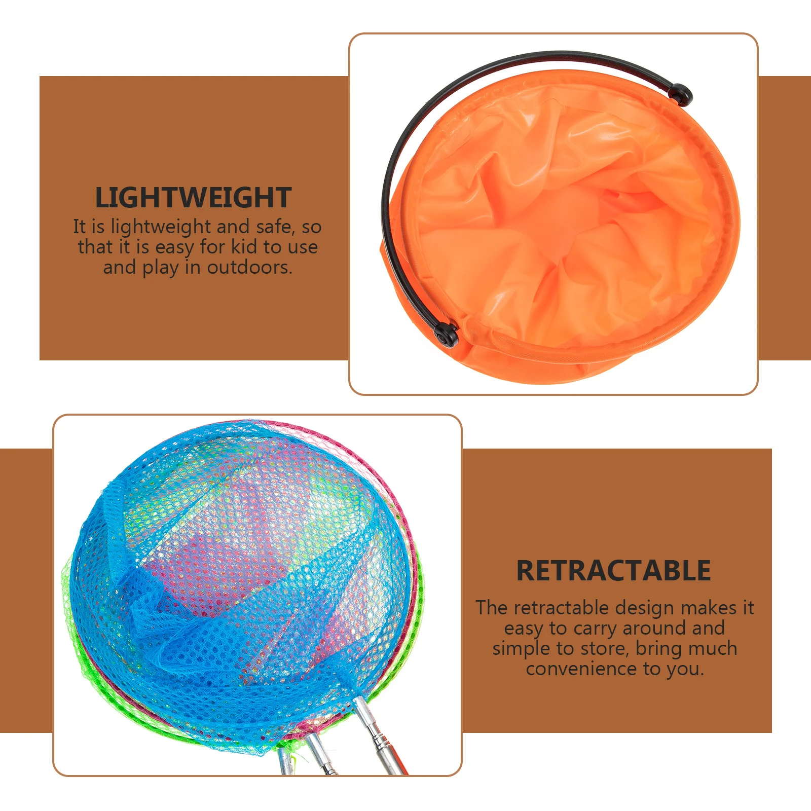 

1Set Telescopic Insects Catching Net Bucket Outdoor Children Fishing Net Extendable Lightweight Nets Summer Play