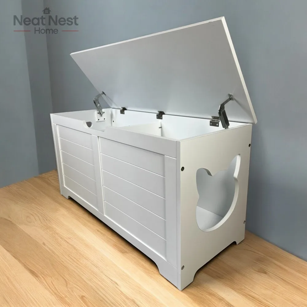 

Top open Cat Litter Box Enclosure Furniture, Cabinet for Large Cat, Dog Proof Cat Litter Boxes, Hideaway Litter Box, Cat House