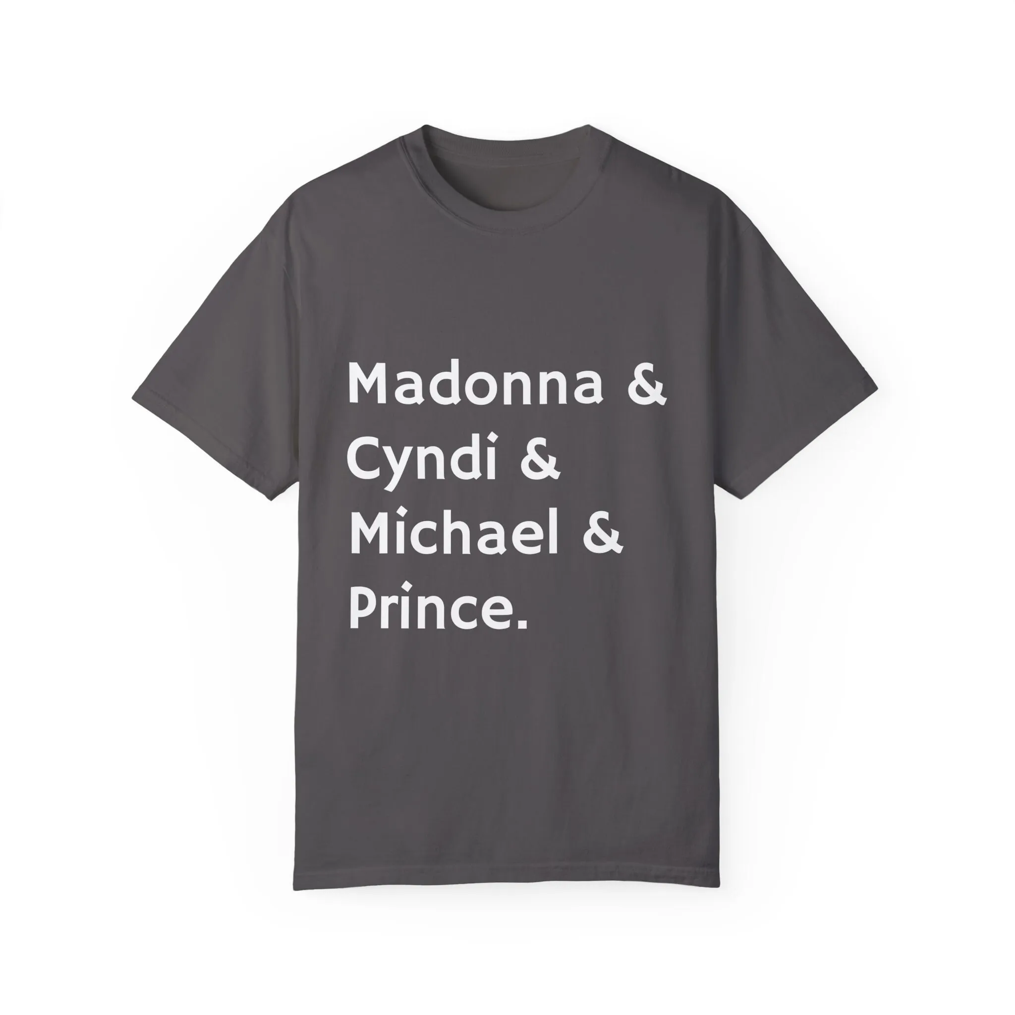 Classic 80S Music Favorites T Shirt Cool Comfortable Top For Retro Lovers Madonna Cyndi Lauper Michael Jackson Prince