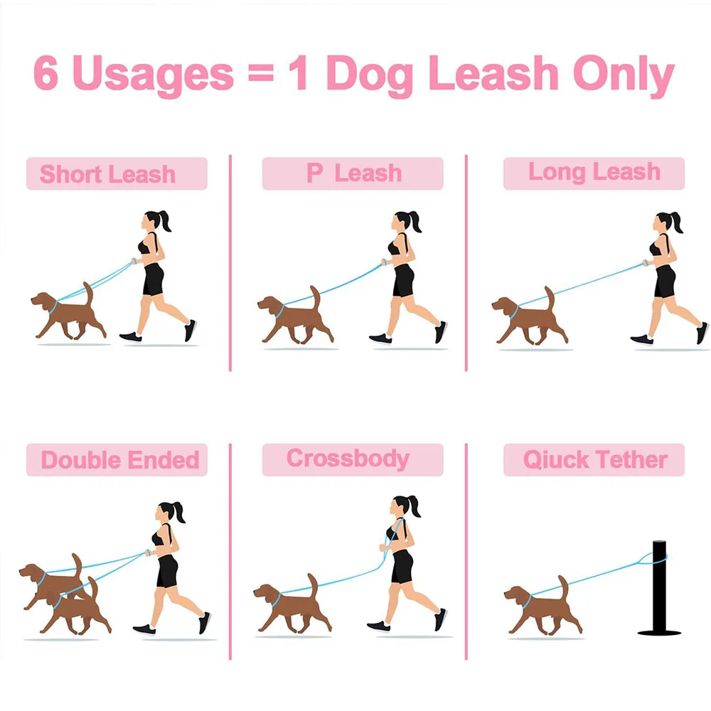 Multi Function Leather Dog Leads Hands Free Dog Running Leash Genuine Leather Dog Double Leash for Walking Two Dogs Pet Supplies view 6