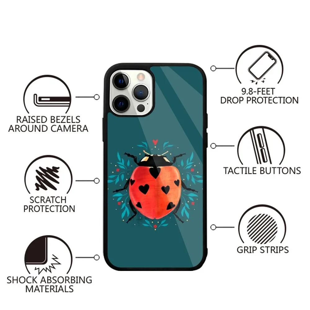 Insect Seven-star ladybug   Phone Case Strong Magnetic For IPhone 15,14,13,Pro,Max,Plus,11,12,Mini For Magsafe Wireless Charging