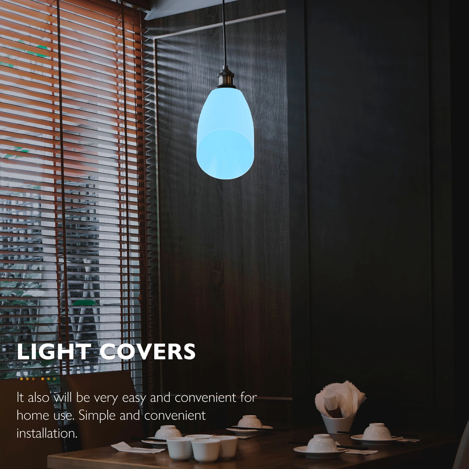 

4pcs Horseshoe Lampshade Plastic Blue 42mm for Table Bedside Decoration Dustproof Soft Light Lamp Shade Cover