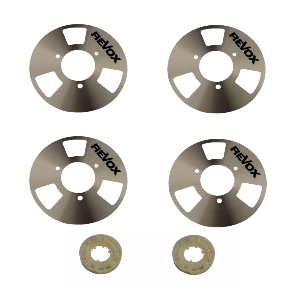 Revox Basf  Metal (Aluminum) Reel for Reel To Reel Cassette Tape Kit  (Pack of 4 Reels + 2 Wheel)