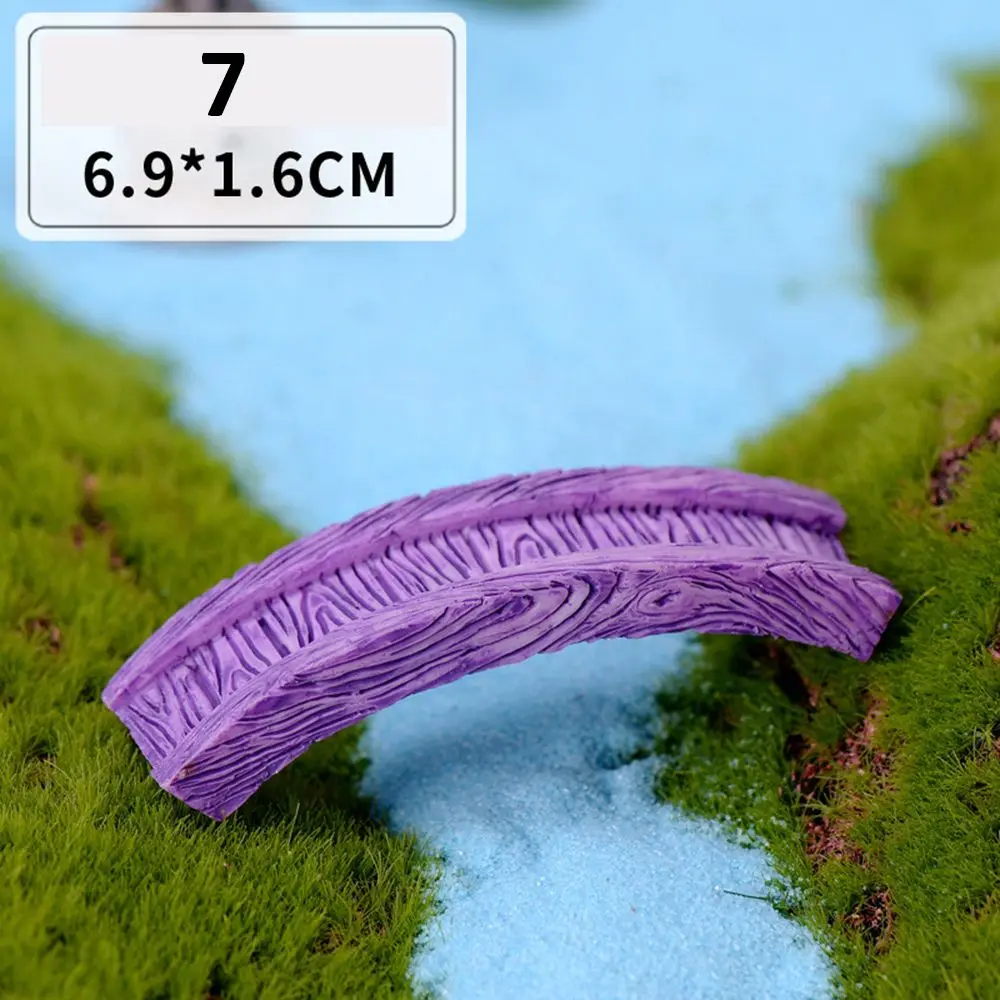Craft Accessories Bonsai Ornament Resin Fairy Garden Miniature Model Home Decor Micro Landscape Grassland Bridge Pool Figurine