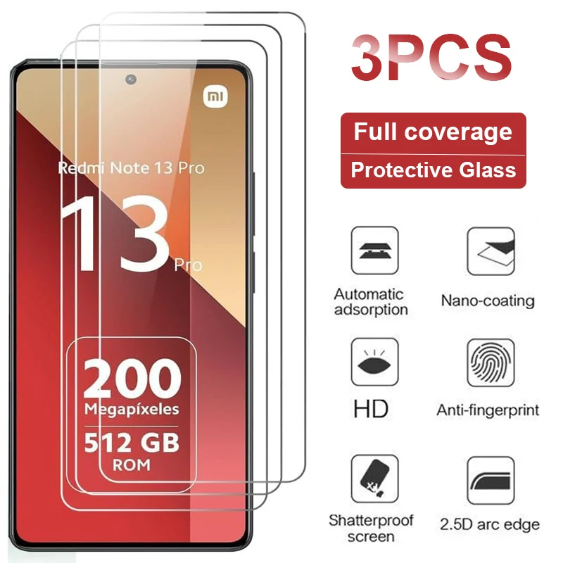 3Pcs Protective Glass for Xiaomi Redmi Note 9 10 11 Pro 9S 10S 11S Screen Protector For Redmi Note 13 12 Pro 5G Tempered Glass