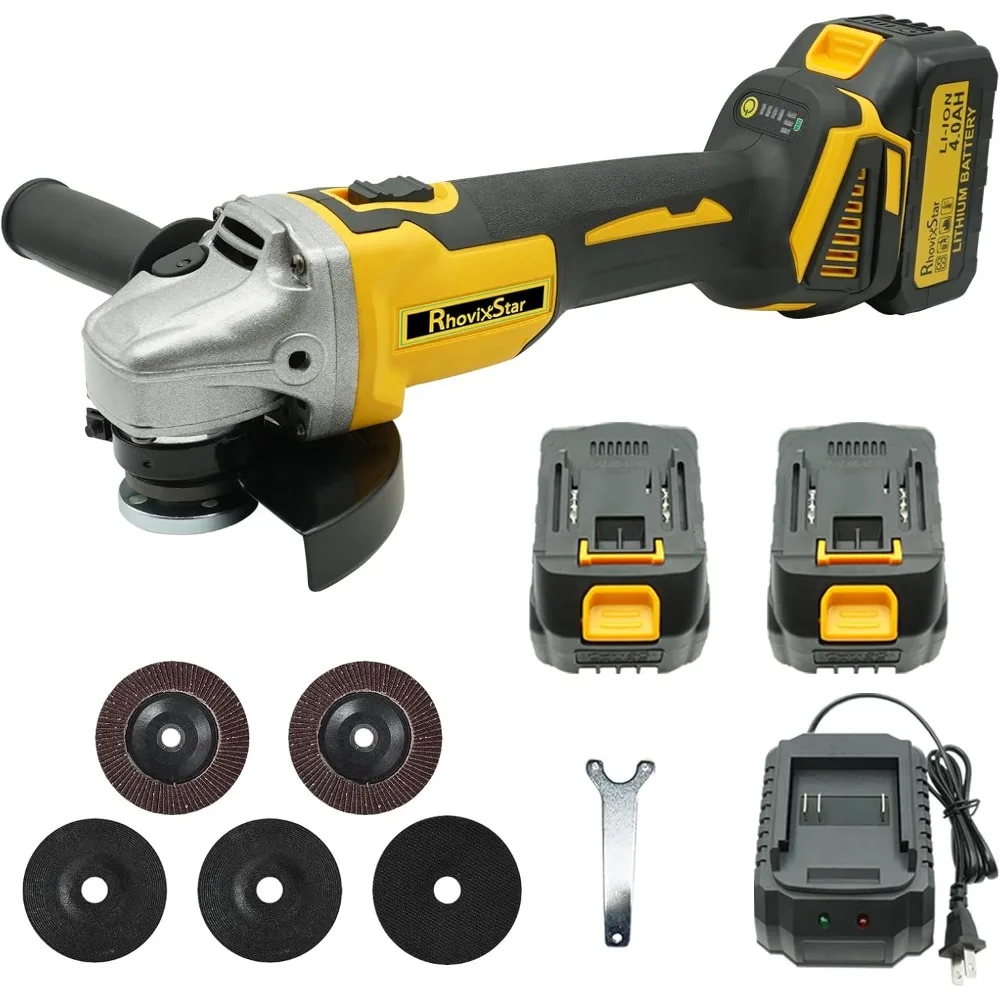 

Беспроводная угловая шлифовальная машина, аккумуляторная шлифовальная машина 3/8 дюйма, электроинструменты для резки, шлифовки, полировки и удаления ржавчины, 4 переменных скорости