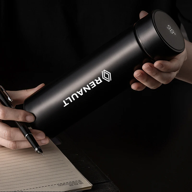 Car Stainless Steel Thermo Bottle 500ML Large Capacity For Renault Clio Sandero Captu