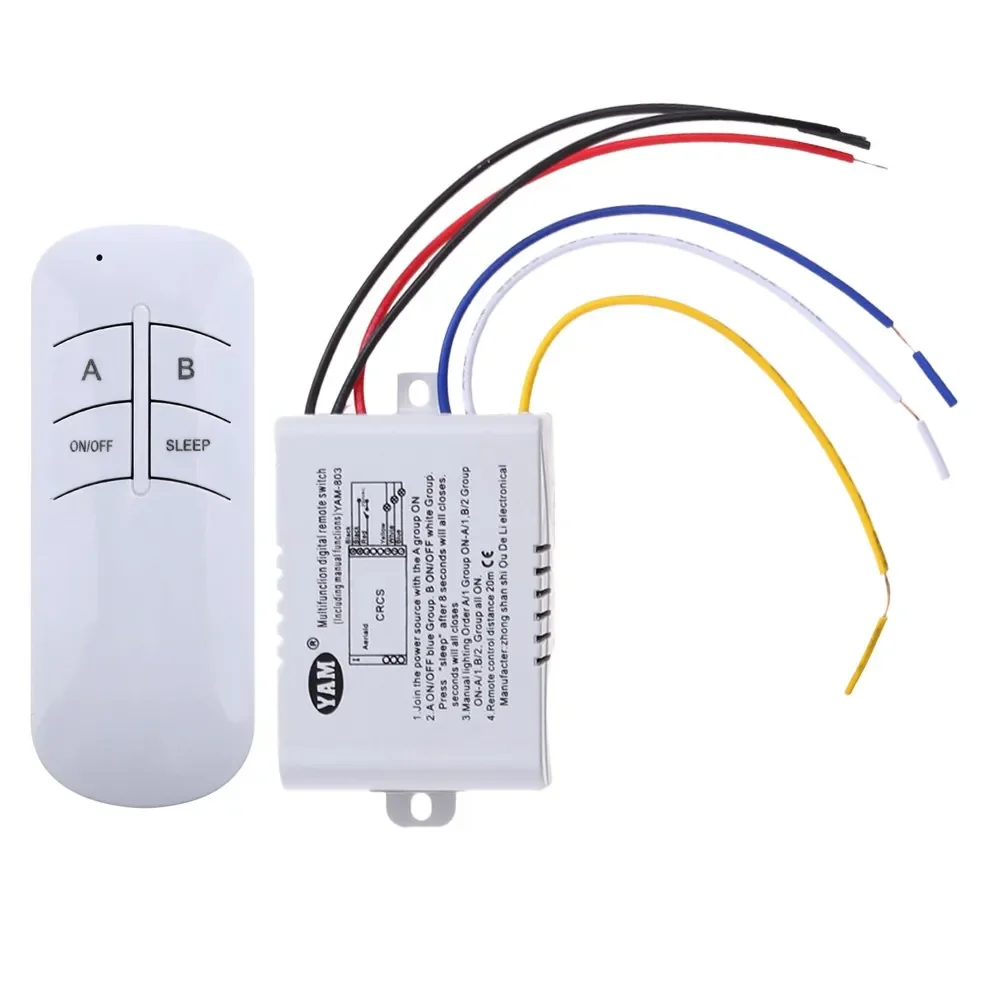 Wireless Remote Control Light Switch Digital ON OFF RF433 for Bulb Chandelier 180 240V 1 2 3 Ways
