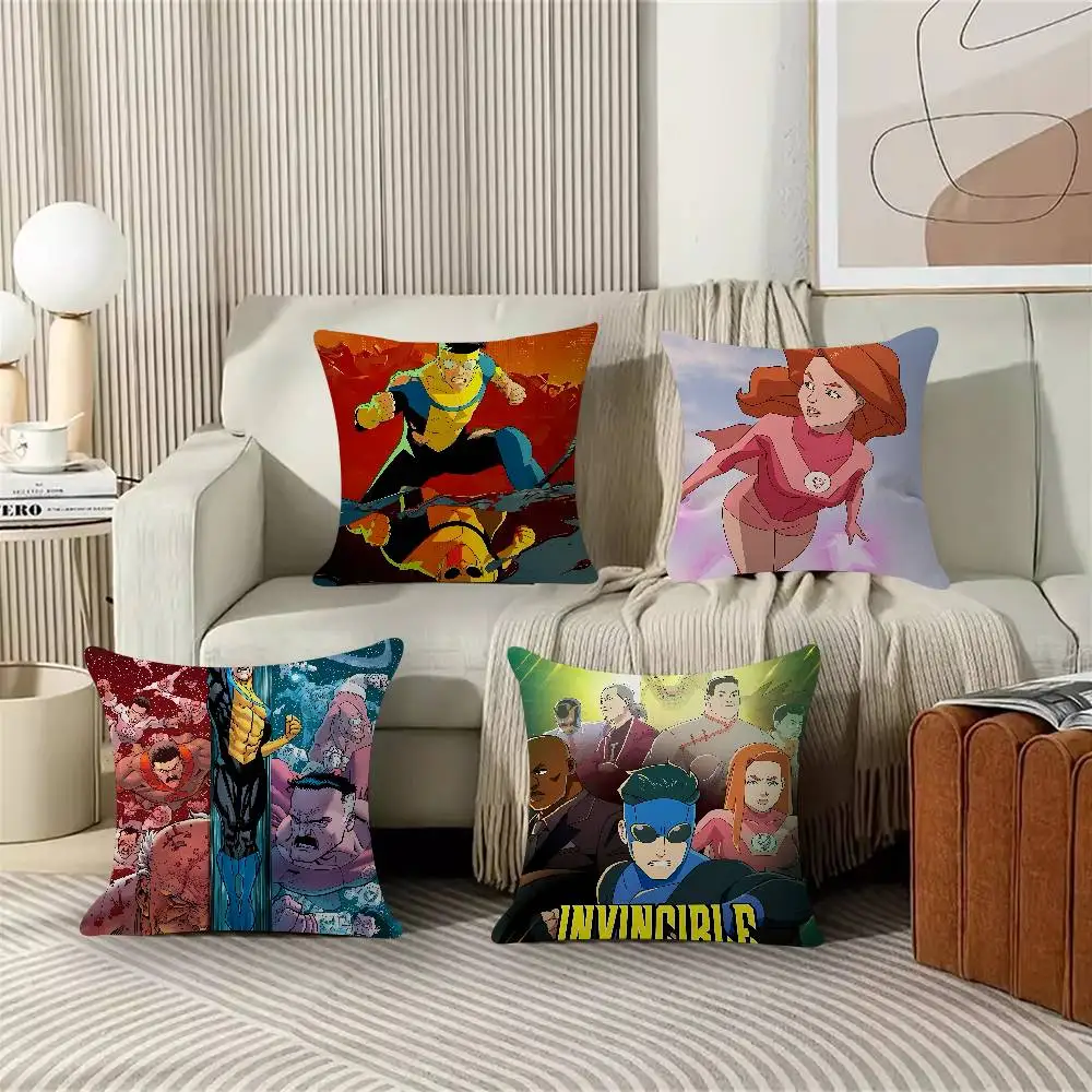 Anime I-Invincible Cartoon Mini 45*45cm Cushion Cover Pillow Cover Decor Pillowcase Home Pillowcase For Couch Pillow