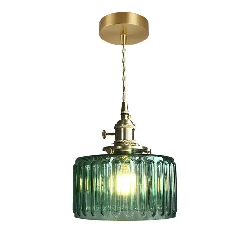 

Japanese Style Retro Simple Brass Glass Chandelier Creative Personality Homestay Restaurant Bedside Bar Porch Balcony Chandelier