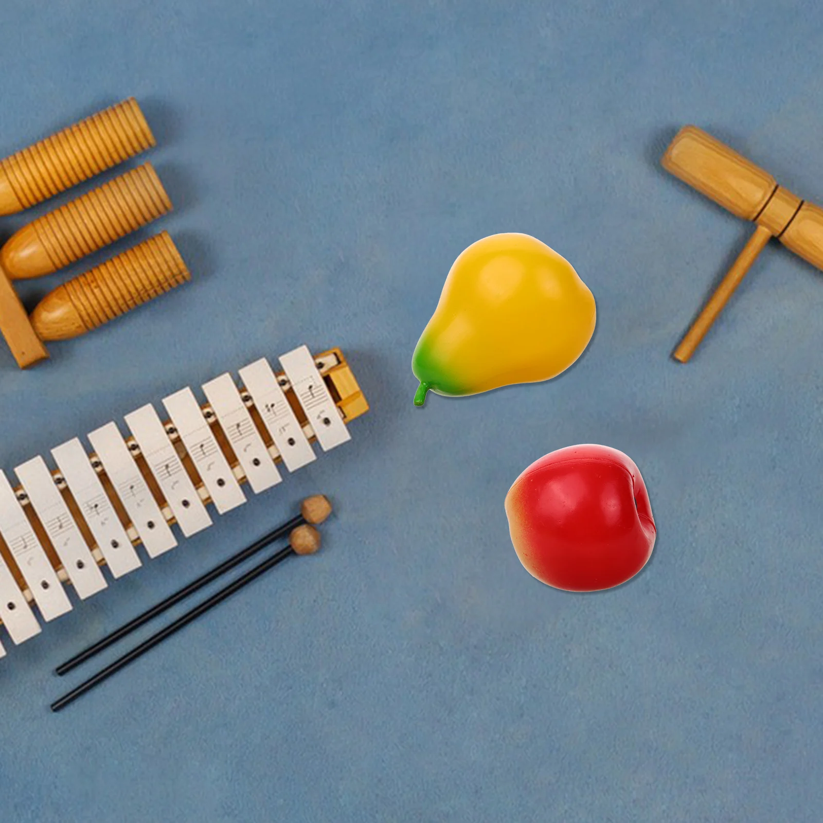 

2pcs Fruit Shaker Musical Percussion Instrument Sand Shaker For Plaything Early Learning Music Tool