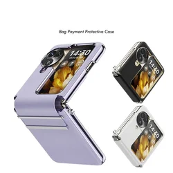 Case For OPPO Find N3 Flip Nanometer Plating Microfiber PU Leather Wristband Portable Mobile Phone Case Cover