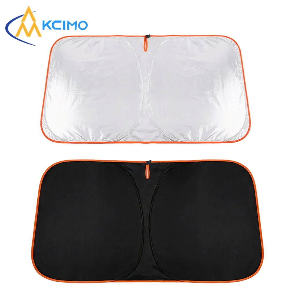Kcimo 1Pc Car Front Windshield Sunshade, Convenient Storage, No-Drill Sunshade Canopy, Edge-to-Edge Fully Seamless Fit