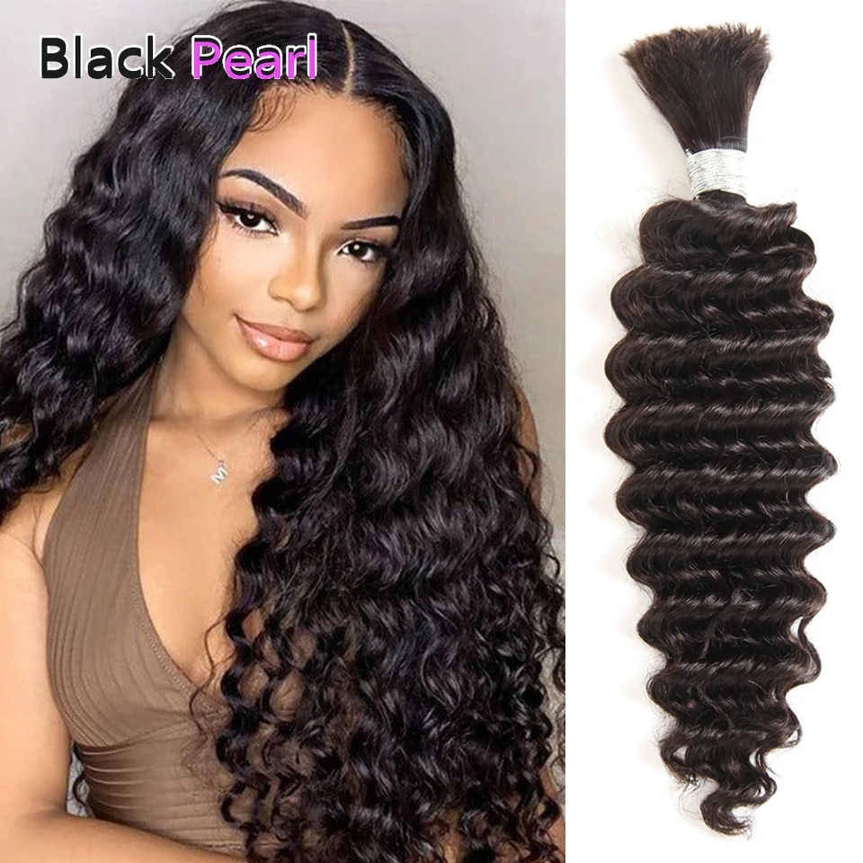 

Предварительно окрашенные перуанские человеческие волосы с черным жемчугом и глубокими волнами, объемные дреды в стиле бохо, без утка, наращивание волос Remy, 30 дюймов