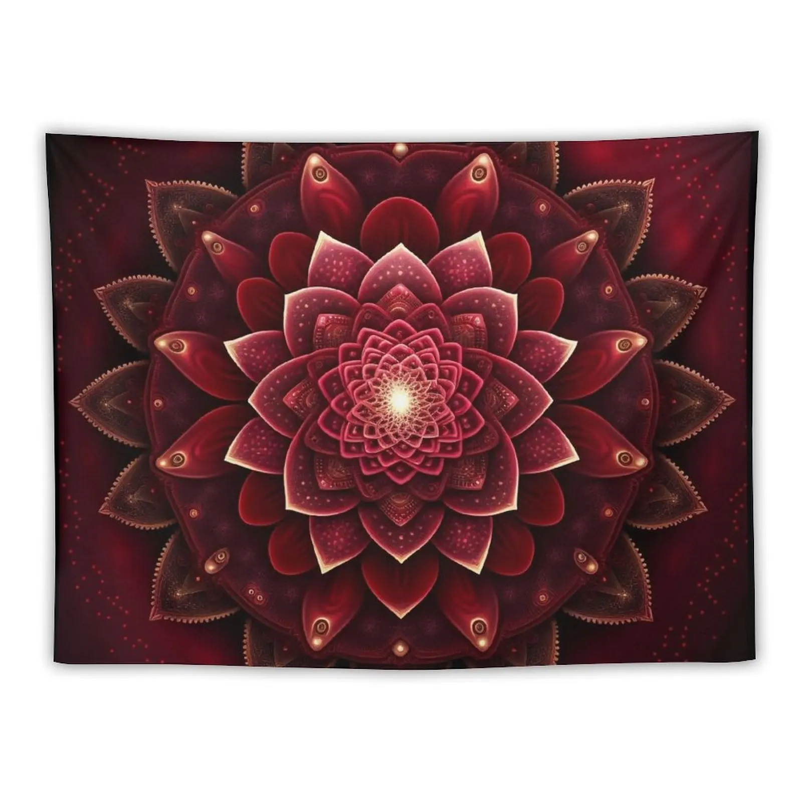 Mandala tribal colour and pattern, energetic, light, gold, energy, spiritual image, zen Tapestry Custom Tapestry