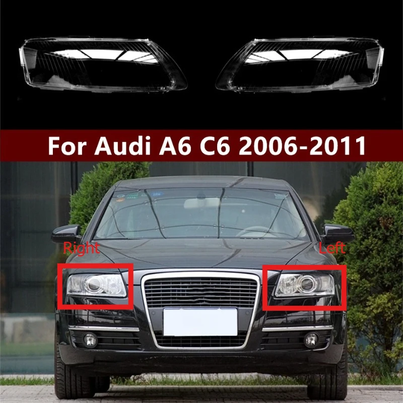 Für Audi A6 C6 2004 2005 2006 2007 2008 2009 2010 2011 Vordere Scheinwerfer Plexiglas Scheinwerferabdeckung Transparente Lampenschirme