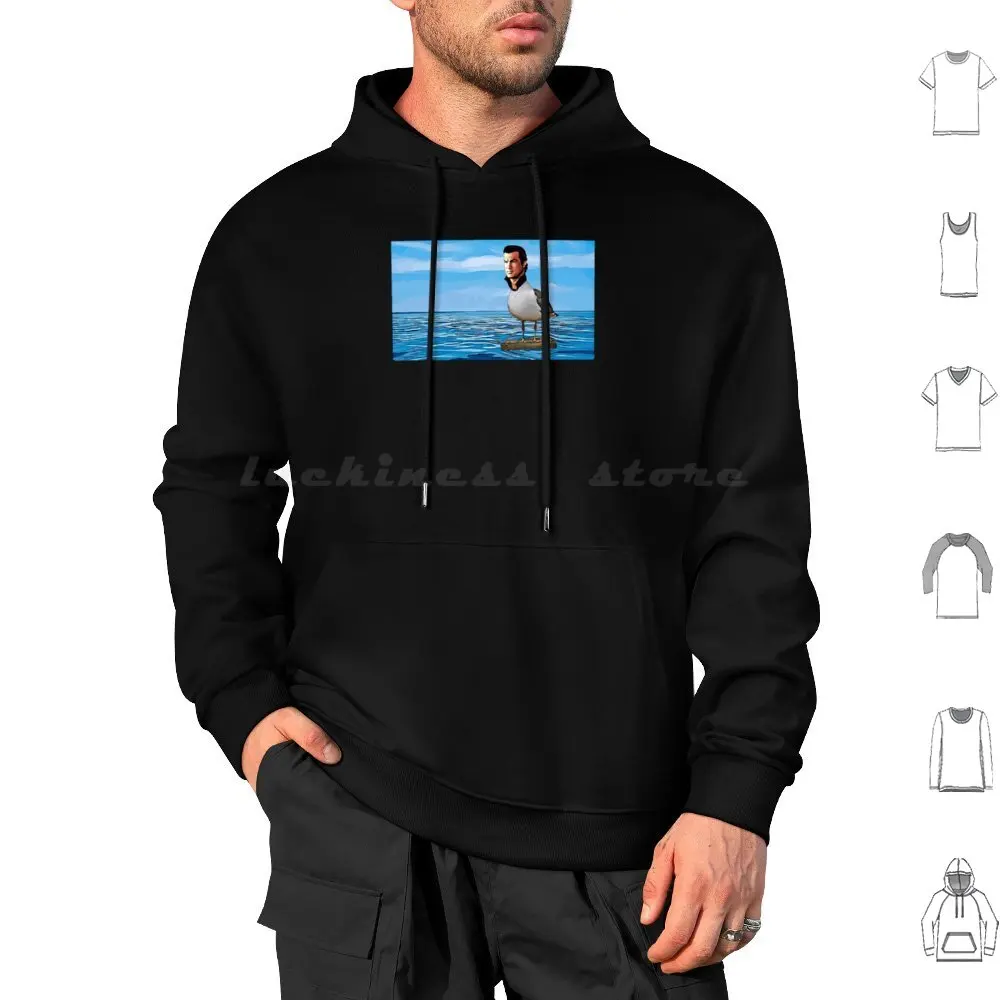 Steven Seagull At Sea Hoodies Long Sleeve Movies Seagull Seagal Steven Cinema Video Action Cult Seventh Bestofbad Bird