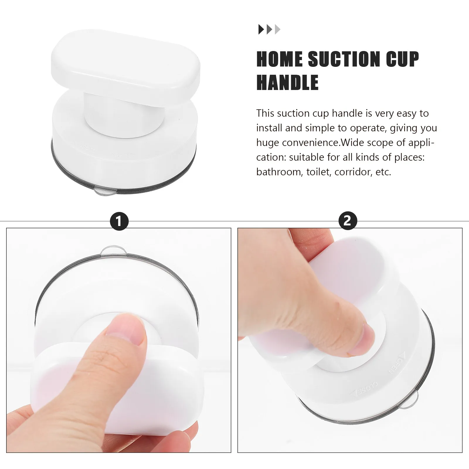 Super Strong Suction Grab Bar for Bathroom Shower Glass Door Kitchen Wall Home Hotel Easy Install No Drill Plastic Handle