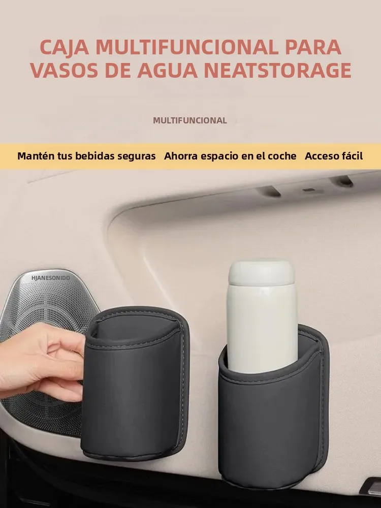Organizador de almacenamiento Universal para coche, portavasos para puerta de coche, diseño de Clip trasero, estante para bebidas, contenedor de almacenamiento, caja para vasos de agua para asiento de
