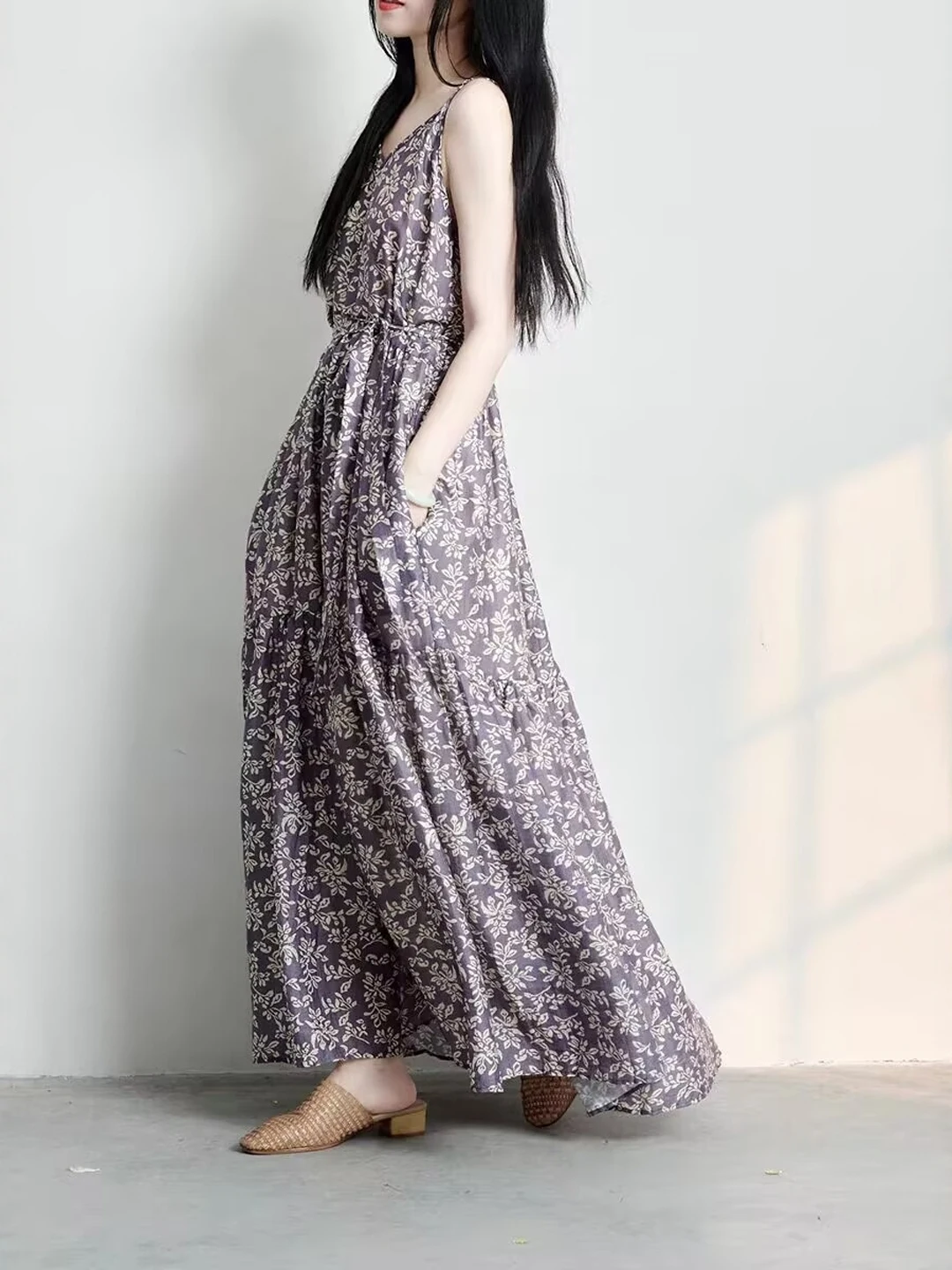 Elegant Japanese Style plus Si - Linen Dress Wrap ulasan dan harga